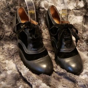 Juicy Couture Black Velvet and leather high heels